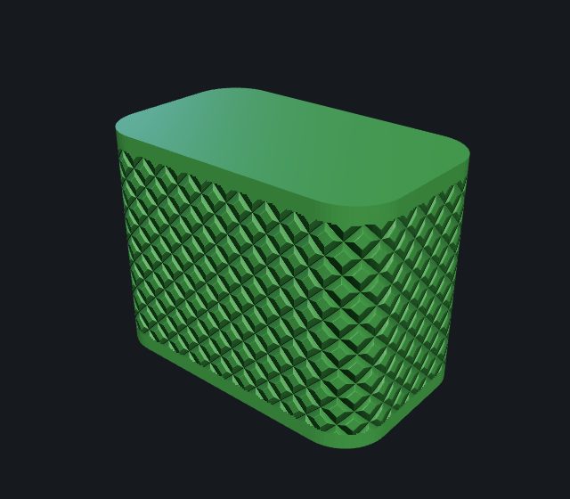 The same block with a diamond knurl around its sides